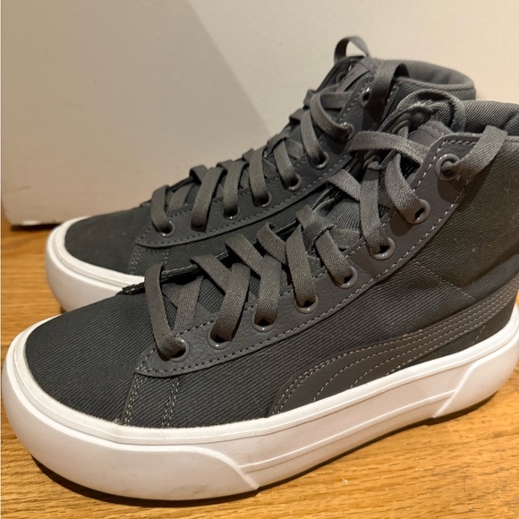 Puma Women’s Gray High-Top Sneakers - Picture 2 of 4